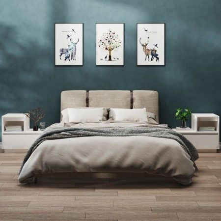 Nachttische 2 Stk. massives Kiefernholz weiß 60x34x51 cm von vidaXL, Nachttische - Ref: Foro24-814377, Preis: 109,40 €, Rabat...