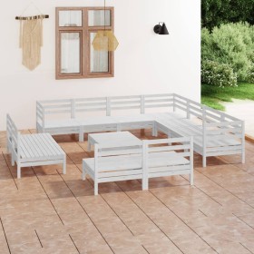 Gartenmöbel-Set 12-teilig aus massivem weißem Kiefernholz von vidaXL, Gartensets - Ref: Foro24-3083160, Preis: 609,76 €, Raba...