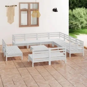 Juego de muebles de jardín 12 piezas madera maciza pino blanco de vidaXL, Conjuntos de jardín - Ref: Foro24-3083160, Precio: ...