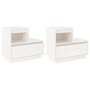 Bedside tables 2 units solid white pine wood 60x34x51 cm by vidaXL, Nightstands - Ref: Foro24-814377, Price: 109,40 €, Discou...