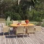 Garten-Essgruppe, 7-teilig, beiges synthetisches Rattan von vidaXL, Gartensets - Ref: Foro24-3070753, Preis: 692,00 €, Rabatt: %