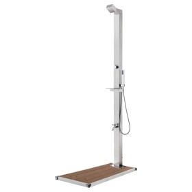 Gartendusche mit braunem Sockel 225 cm aus Edelstahl von vidaXL, Pool- und Spa-Zubehör - Ref: Foro24-3070787, Preis: 297,95 €...