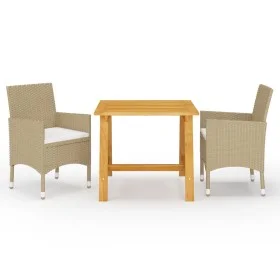 Beige 3-Piece Garden Dining Set by vidaXL, Garden sets - Ref: Foro24-3068685, Price: 245,65 €, Discount: %