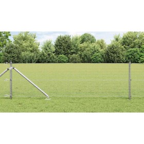 Reja con postes Plateado 0.6 x 100 m Acero