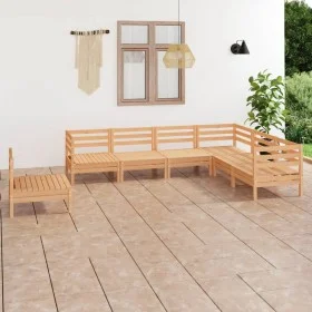 7-teiliges Gartenmöbel-Set aus massivem Kiefernholz von vidaXL, Gartensets - Ref: Foro24-3083034, Preis: 310,78 €, Rabatt: %