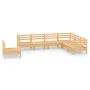 7-teiliges Gartenmöbel-Set aus massivem Kiefernholz von vidaXL, Gartensets - Ref: Foro24-3083034, Preis: 310,78 €, Rabatt: %