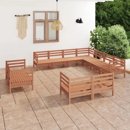 Gartenmöbel-Set 11-teilig aus massivem honigbraunem Kiefernholz von vidaXL, Gartensets - Ref: Foro24-3083217, Preis: 612,85 €...