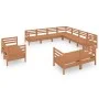 Gartenmöbel-Set 11-teilig aus massivem honigbraunem Kiefernholz von vidaXL, Gartensets - Ref: Foro24-3083217, Preis: 612,85 €...
