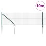Reja con postes Verde 0.5 x 10 m Acero