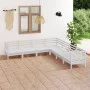 7-teiliges Gartenmöbel-Set massives Kiefernholz weiß von vidaXL, Gartensets - Ref: Foro24-3083095, Preis: 364,23 €, Rabatt: %