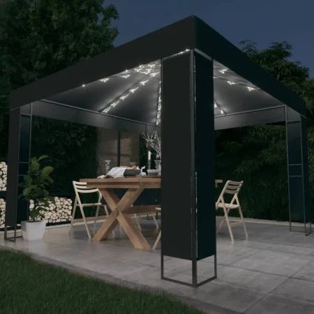 Cenador con doble techo y tira de luces LED antracita 3x3 m by vidaXL, Tents and gazebos - Ref: Foro24-3070304, Price: 265,47...