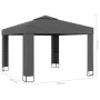 Cenador con doble techo y tira de luces LED antracita 3x3 m by vidaXL, Tents and gazebos - Ref: Foro24-3070304, Price: 265,47...