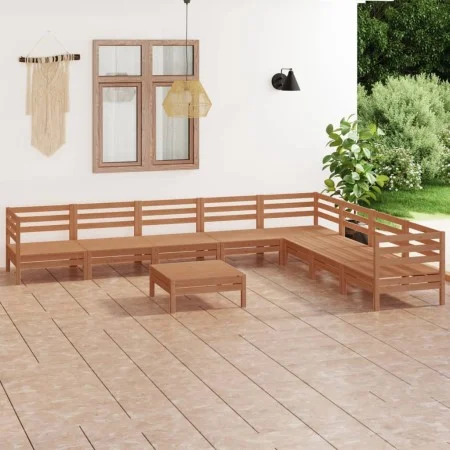 Gartenmöbel-Set 9-tlg massives Kiefernholz honigbraun von vidaXL, Gartensets - Ref: Foro24-3083112, Preis: 495,41 €, Rabatt: %
