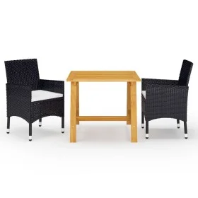 Black 3-Piece Garden Dining Set by vidaXL, Garden sets - Ref: Foro24-3068683, Price: 236,76 €, Discount: %