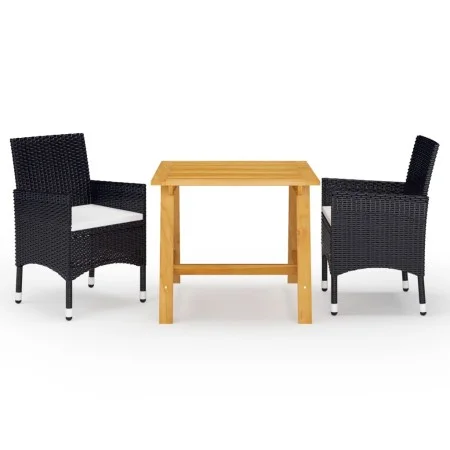 Juego de comedor de jardín de 3 piezas negro de vidaXL, Conjuntos de jardín - Ref: Foro24-3068683, Precio: 236,53 €, Descuent...