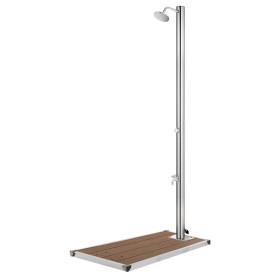 Garden shower with brown base 220 cm stainless steel by vidaXL, Pool and spa accessories - Ref: Foro24-3070788, Price: 352,69...