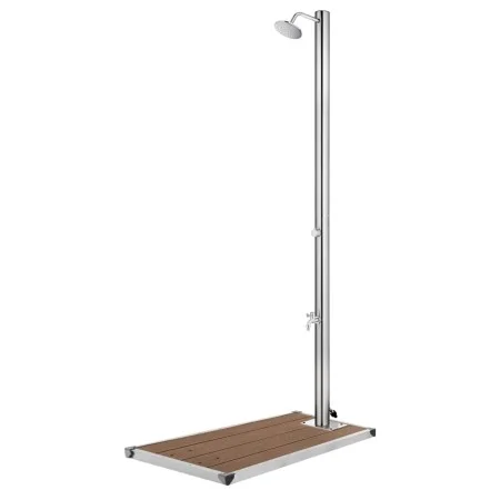 Garden shower with brown base 220 cm stainless steel by vidaXL, Pool and spa accessories - Ref: Foro24-3070788, Price: 345,21...