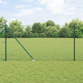 Reja con postes Verde 1.2 x 10 m Acero en Paneles de vallas | Comprar online en Foro24