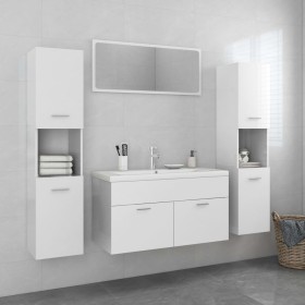 Glänzend weißes Badezimmermöbelset aus Holzwerkstoff von vidaXL, Badezimmermöbel - Ref: Foro24-3071069, Preis: 224,88 €, Raba...