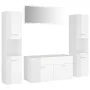 Glossy white engineered wood bathroom furniture set by vidaXL, Bathroom furniture - Ref: Foro24-3071069, Price: 224,88 €, Dis...