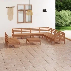 Garden furniture set 10 pieces solid honey brown pine wood by vidaXL, Garden sets - Ref: Foro24-3083132, Price: 515,02 €, Dis...