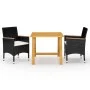Schwarze 3-teilige Garten-Essgruppe von vidaXL, Gartensets - Ref: Foro24-3068687, Preis: 235,74 €, Rabatt: %