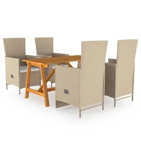 Beigefarbenes 5-teiliges Garten-Essset von vidaXL, Gartensets - Ref: Foro24-3068762, Preis: 605,31 €, Rabatt: %