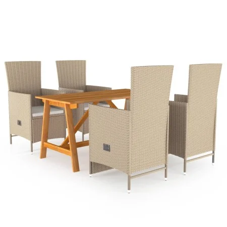 Beige 5-piece garden dining set by vidaXL, Garden sets - Ref: Foro24-3068762, Price: 615,95 €, Discount: %