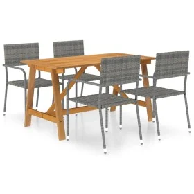 Gray 5-Piece Garden Dining Set by vidaXL, Garden sets - Ref: Foro24-3068778, Price: 238,71 €, Discount: %