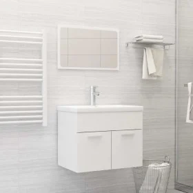 Weißes Badezimmermöbelset aus Holzwerkstoff von vidaXL, Badezimmermöbel - Ref: Foro24-3071315, Preis: 199,80 €, Rabatt: %
