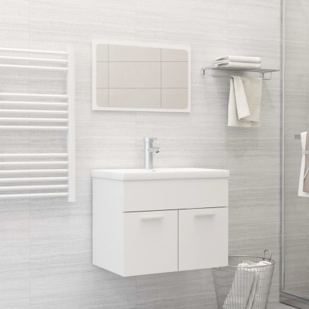 Weißes Badezimmermöbelset aus Holzwerkstoff von vidaXL, Badezimmermöbel - Ref: Foro24-3071315, Preis: 213,01 €, Rabatt: %