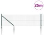 Reja con postes Verde 0.6 x 25 m Acero
