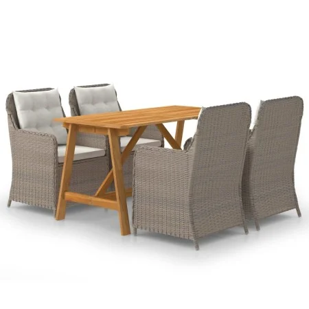 Juego de comedor para jardín 5 piezas marrón de vidaXL, Conjuntos de jardín - Ref: Foro24-3068771, Precio: 652,06 €, Descuent...