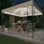 Gazebo with LED strip lights 3x3 m cream-colored fabric by vidaXL, Tents and gazebos - Ref: Foro24-3070326, Price: 253,08 €, ...