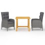 3-piece gray garden dining set by vidaXL, Garden sets - Ref: Foro24-3068689, Price: 353,40 €, Discount: %
