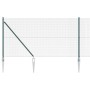 Reja con postes Verde 1 x 25 m Acero