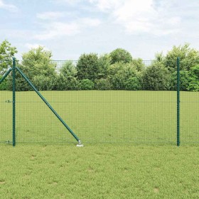 Reja con postes Verde 1.4 x 25 m Acero