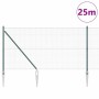 Reja con postes Verde 1.4 x 25 m Acero
