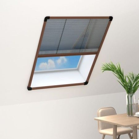 Plissee-Moskitonetz für Aluminiumfenster, braun, 60x80cm von vidaXL, Moskitonetze für Fenster - Ref: Foro24-148653, Preis: 30...
