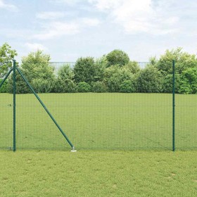 Reja con postes Verde 1.6 x 25 m Acero