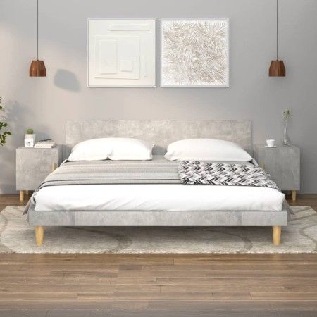 Nachttische 2 Stück betongraues Sperrholz von vidaXL, Nachttische - Ref: Foro24-812051, Preis: 46,69 €, Rabatt: %