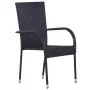 7-teiliges Garten-Essset aus schwarzem synthetischem Rattan von vidaXL, Gartensets - Ref: Foro24-3070758, Preis: 604,02 €, Ra...