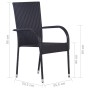 7-Piece Black Synthetic Rattan Garden Dining Set by vidaXL, Garden sets - Ref: Foro24-3070758, Price: 562,59 €, Discount: %