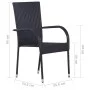 7-teiliges Garten-Essset aus schwarzem synthetischem Rattan von vidaXL, Gartensets - Ref: Foro24-3070758, Preis: 604,02 €, Ra...