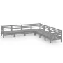 Gartenmöbel-Set 7-teilig aus massivem grauem Kiefernholz von vidaXL, Gartensets - Ref: Foro24-3083096, Preis: 377,69 €, Rabat...