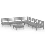 Gartenmöbel-Set 8-teilig aus massivem grauem Kiefernholz von vidaXL, Gartensets - Ref: Foro24-3083101, Preis: 362,99 €, Rabat...
