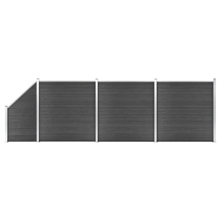 Schwarzes WPC-Zaunplatten-Set 619 x (105–186) cm von vidaXL, Zaunpaneele - Ref: Foro24-3070439, Preis: 893,03 €, Rabatt: %