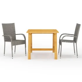 Graues 3-teiliges Garten-Essset von vidaXL, Gartensets - Ref: Foro24-3068699, Preis: 207,97 €, Rabatt: %