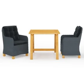 3-teiliges Esszimmerset für den Garten, dunkelgrau von vidaXL, Gartensets - Ref: Foro24-3068732, Preis: 381,48 €, Rabatt: %