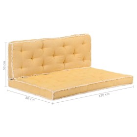 Set de cojines para sofá de palets 2 piezas amarillo